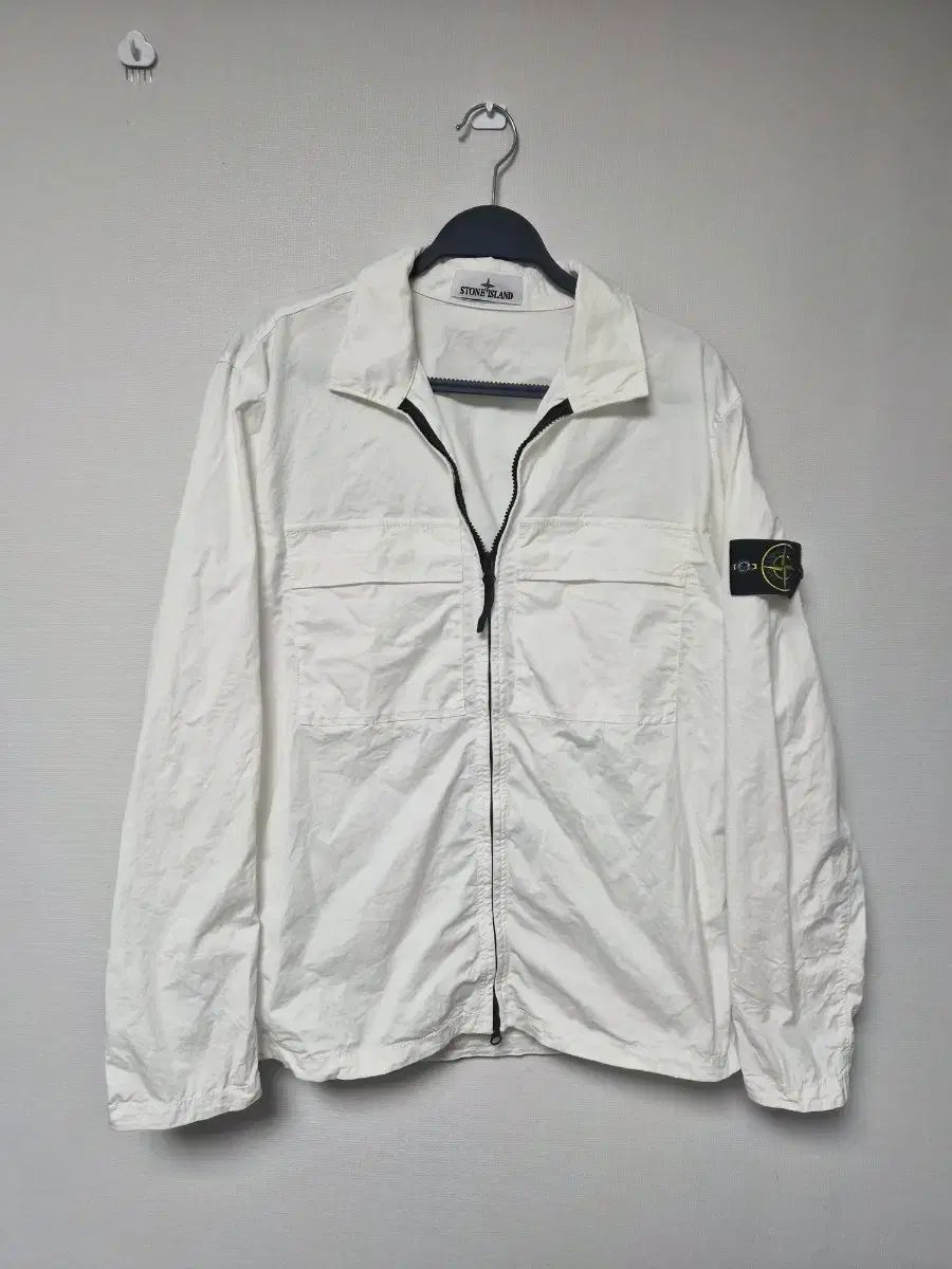 STONE ISLAND 白 ジッパー シャツ ジャケット