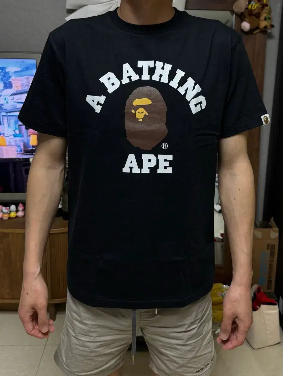 A BATHING APE ブラック 半袖Tシャツ