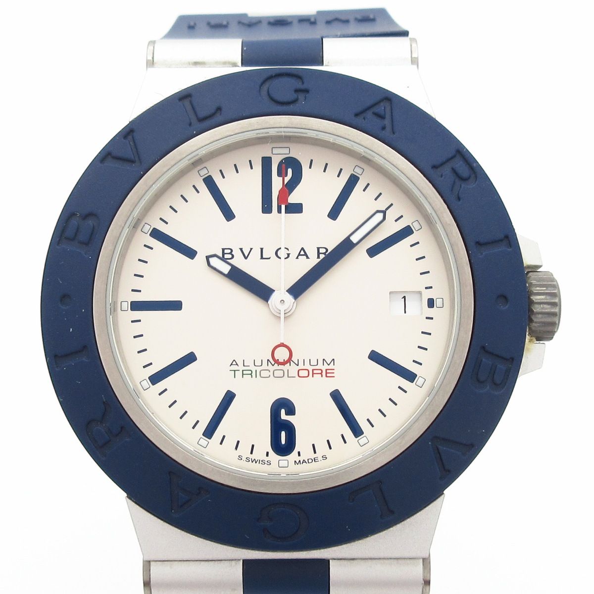 BVLGARI(ブルガリ) 腕時計 アルミニウム トリコロール BB40AT/103514 メンズ ラバーベルト/1000本限定 アイボリー