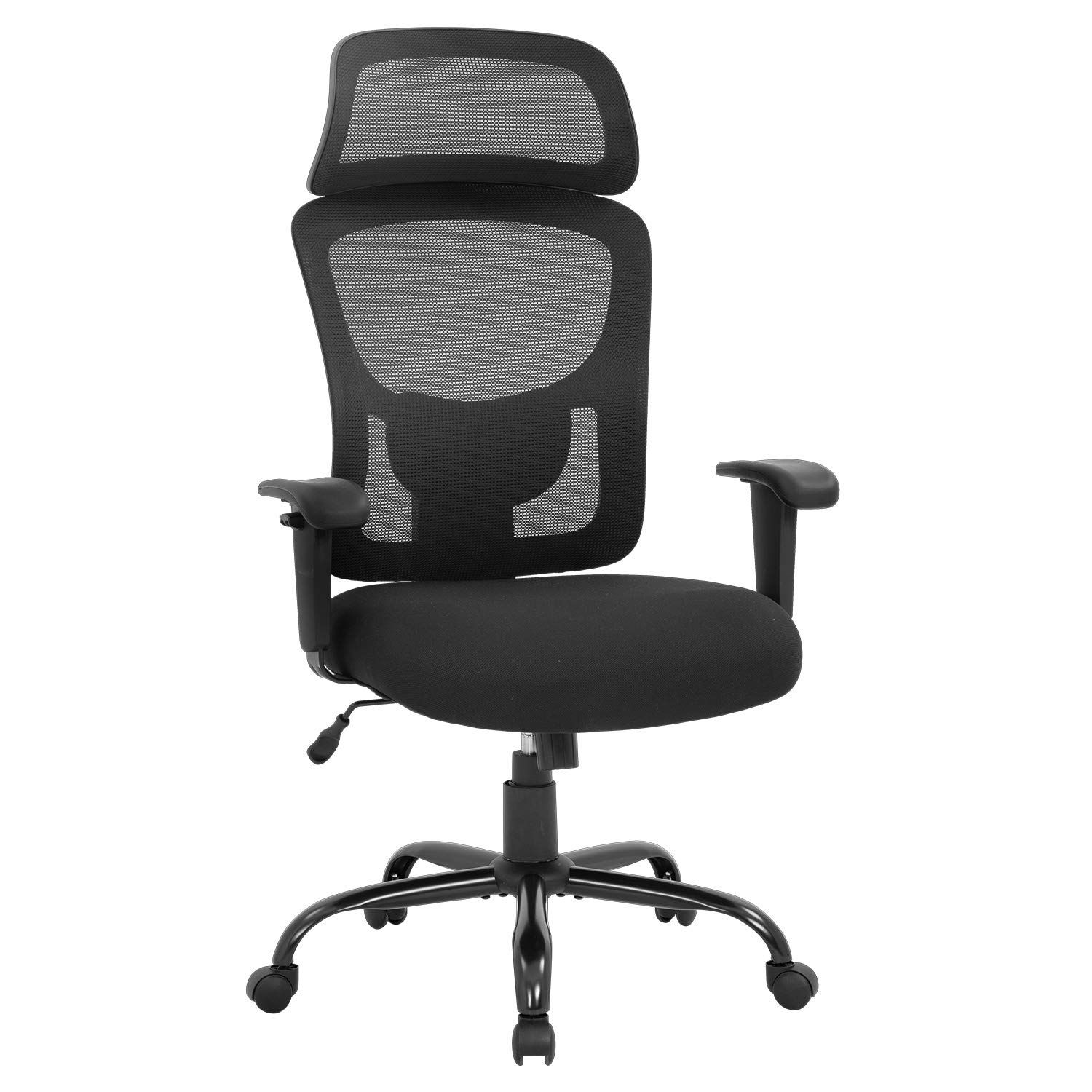 BestOffice オフィスチェア デスクチェア 可動式ランバーサポート 椅子 疲れない アームレスト高さ調整可能 ヘッドレスト 125°リクライニング 人間工学設計 通気性メッシュ 360度回転 キャスター付き パソコンチェア テレワーク デスクワーク ゲ