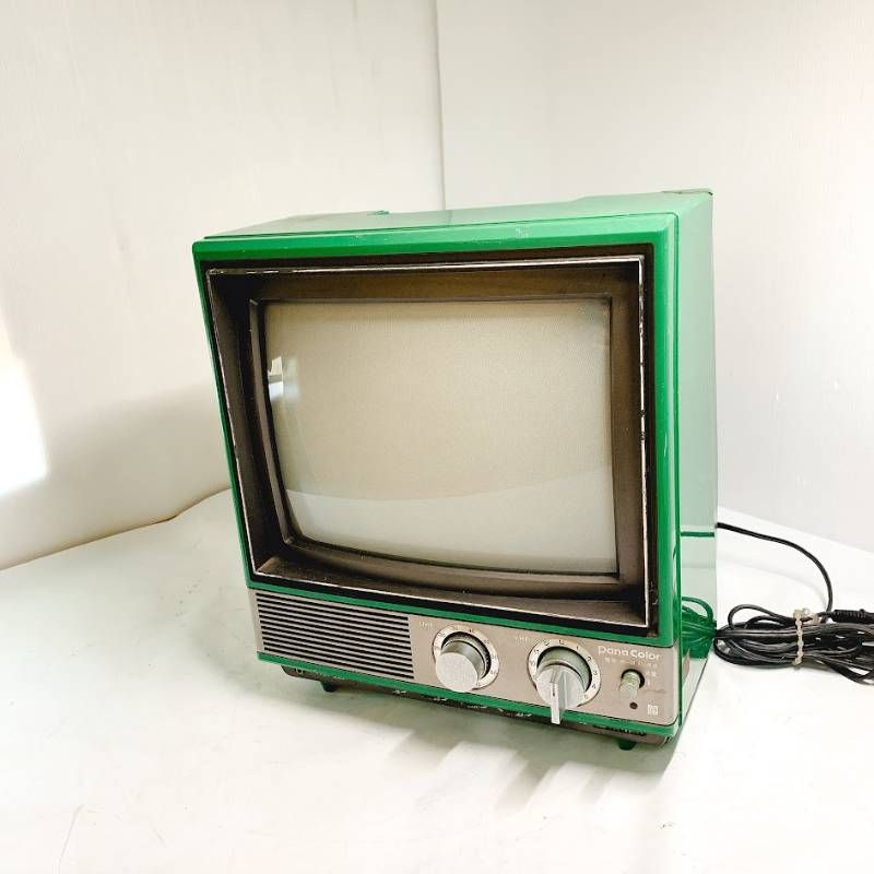 National ナショナル カラーテレビ TH11-S12 National ナショナル カラーテレビ ブラウン管 緑 グリーン 昭和レトロ