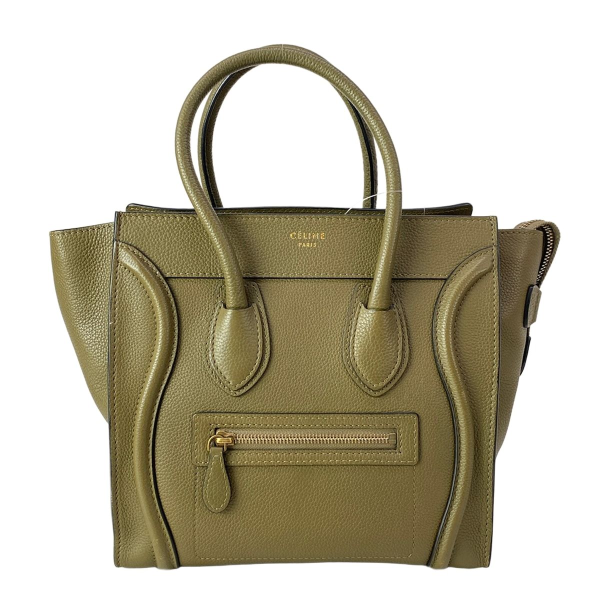 CELINE(セリーヌ) ハンドバッグ ラゲージ マイクロショッパー カーキ レザー