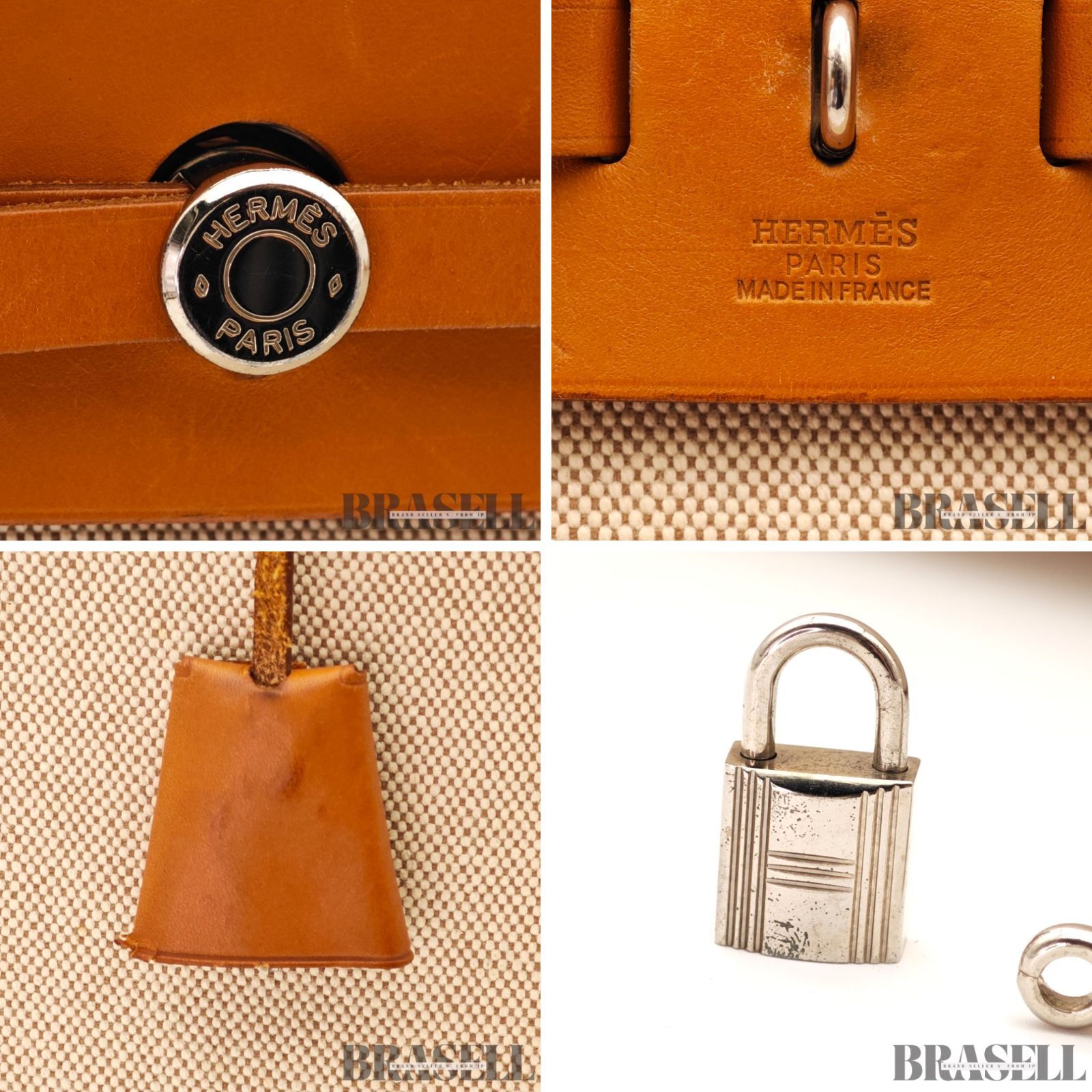 HERMES エルメス エールバッグ バッグ ハンドバッグ ホワイト レディース 鍵 保存袋 カデナ 南京錠
