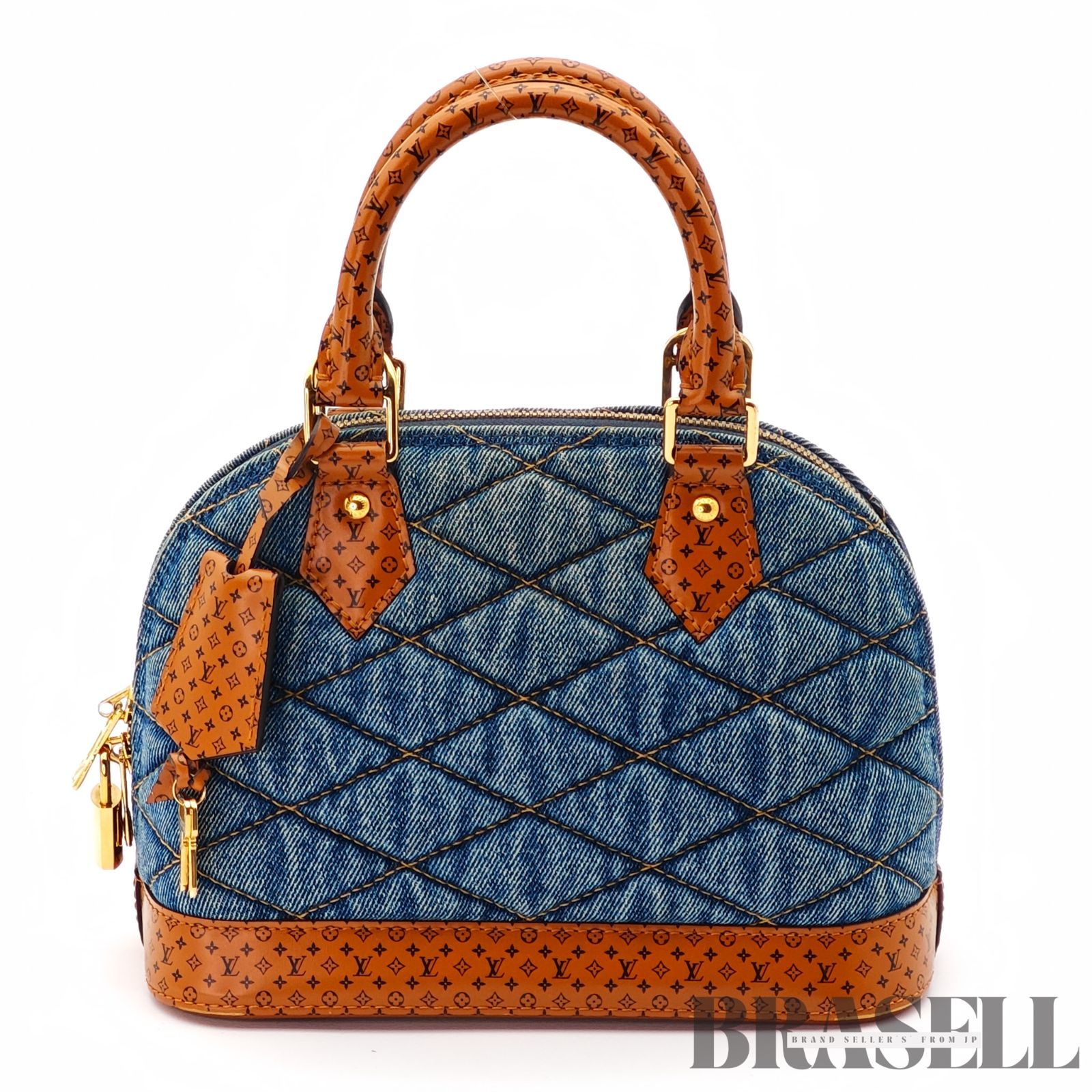 LOUIS VUITTON アルマBB デニム M55048 バッグ ハンドバッグ ブルー レディース ショルダーストラップ パドロック 鍵