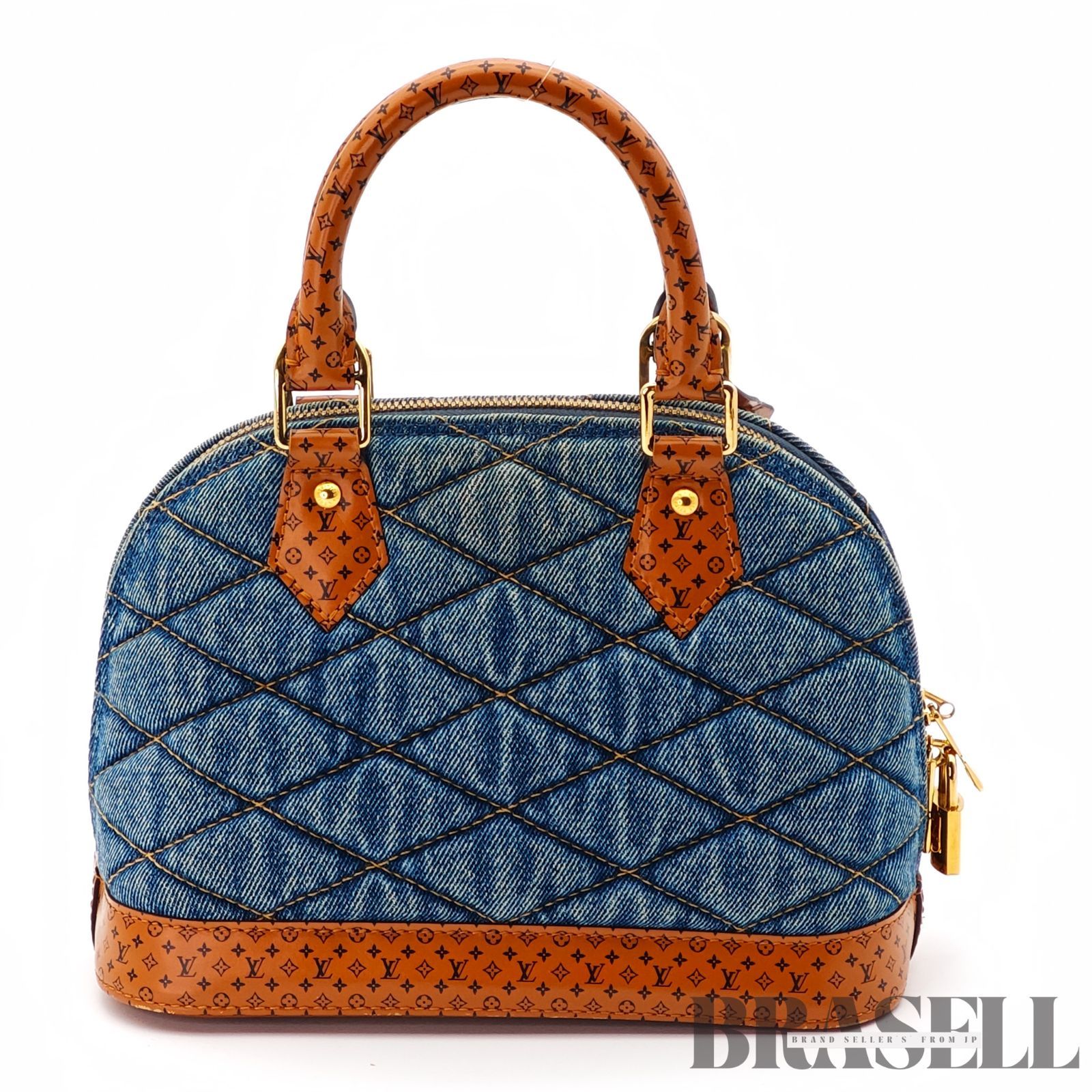 LOUIS VUITTON アルマBB デニム M55048 バッグ ハンドバッグ ブルー レディース ショルダーストラップ パドロック 鍵