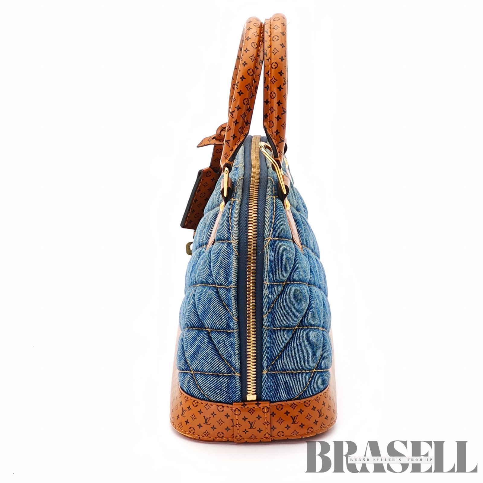 LOUIS VUITTON アルマBB デニム M55048 バッグ ハンドバッグ ブルー レディース ショルダーストラップ パドロック 鍵