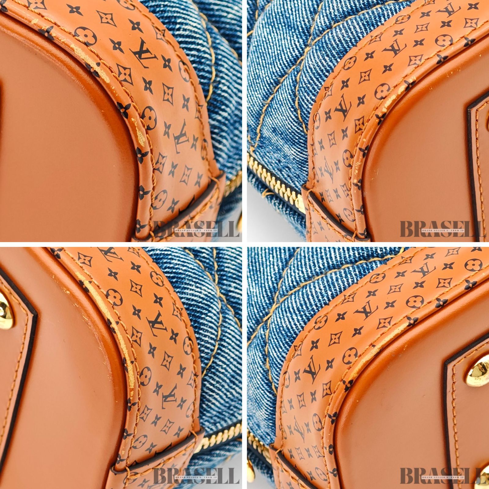 LOUIS VUITTON アルマBB デニム M55048 バッグ ハンドバッグ ブルー レディース ショルダーストラップ パドロック 鍵