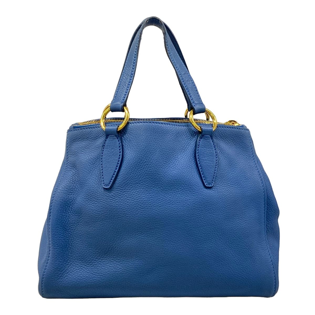 miumiu(ミュウミュウ) ハンドバッグ - ブルー ゴールド金具 レザー 