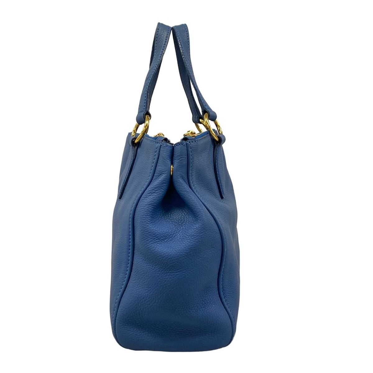 miumiu(ミュウミュウ) ハンドバッグ - ブルー ゴールド金具 レザー 