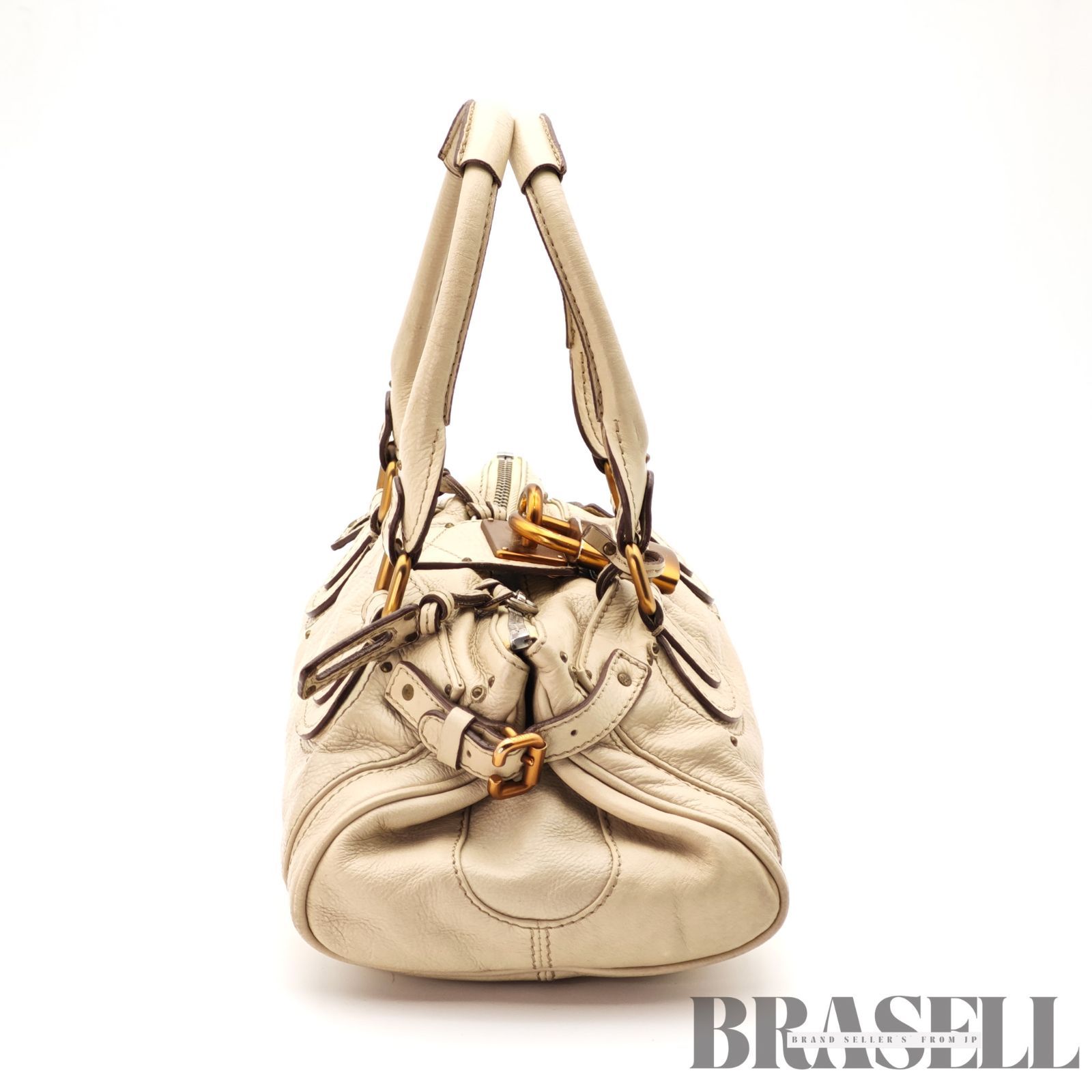 Chloe クロエ パディントン 7ESA02-7E422 バッグ ハンドバッグ 横長 筒 ミニバッグ付き アイボリー レディース パドロック 鍵 保存袋