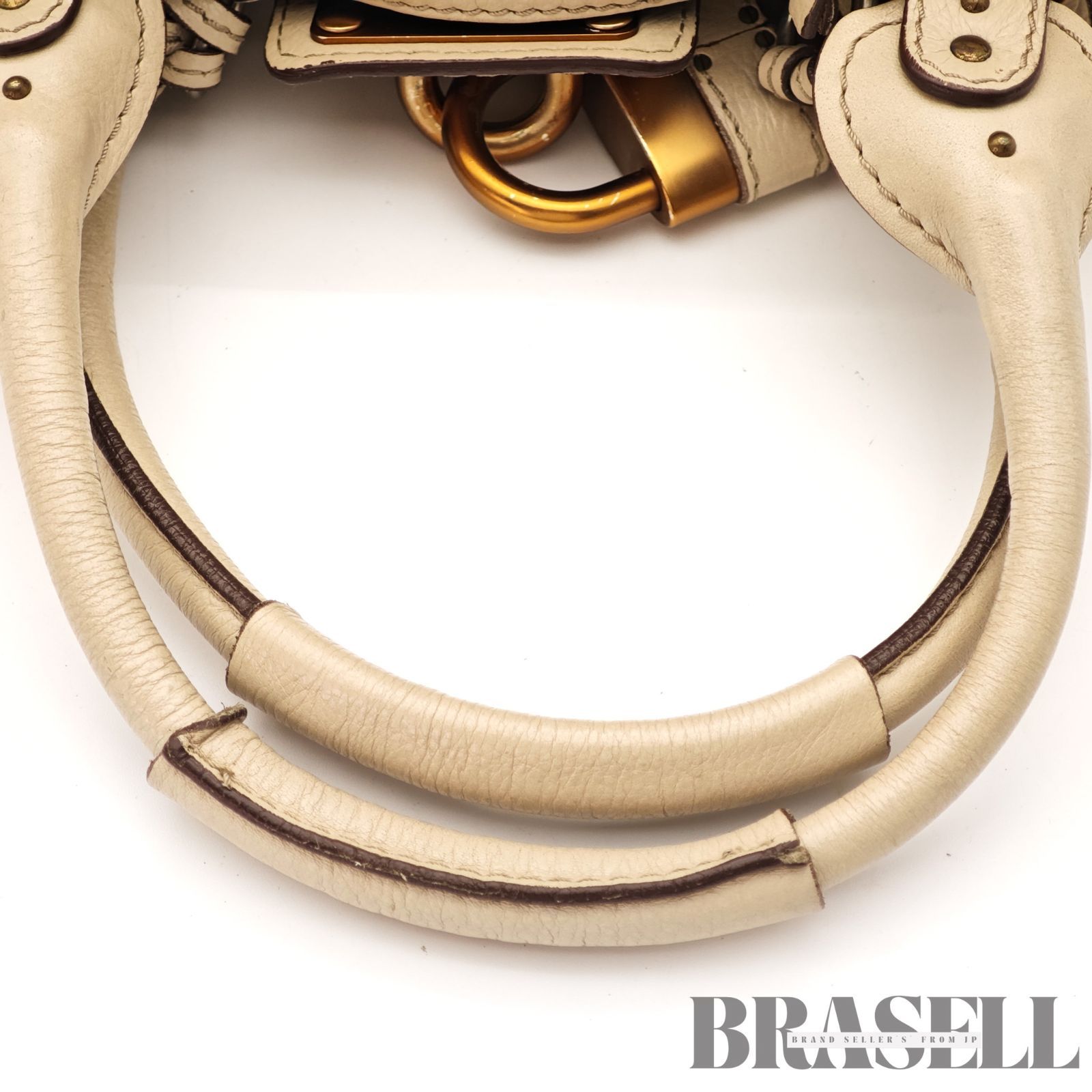 Chloe クロエ パディントン 7ESA02-7E422 バッグ ハンドバッグ 横長 筒 ミニバッグ付き アイボリー レディース パドロック 鍵 保存袋