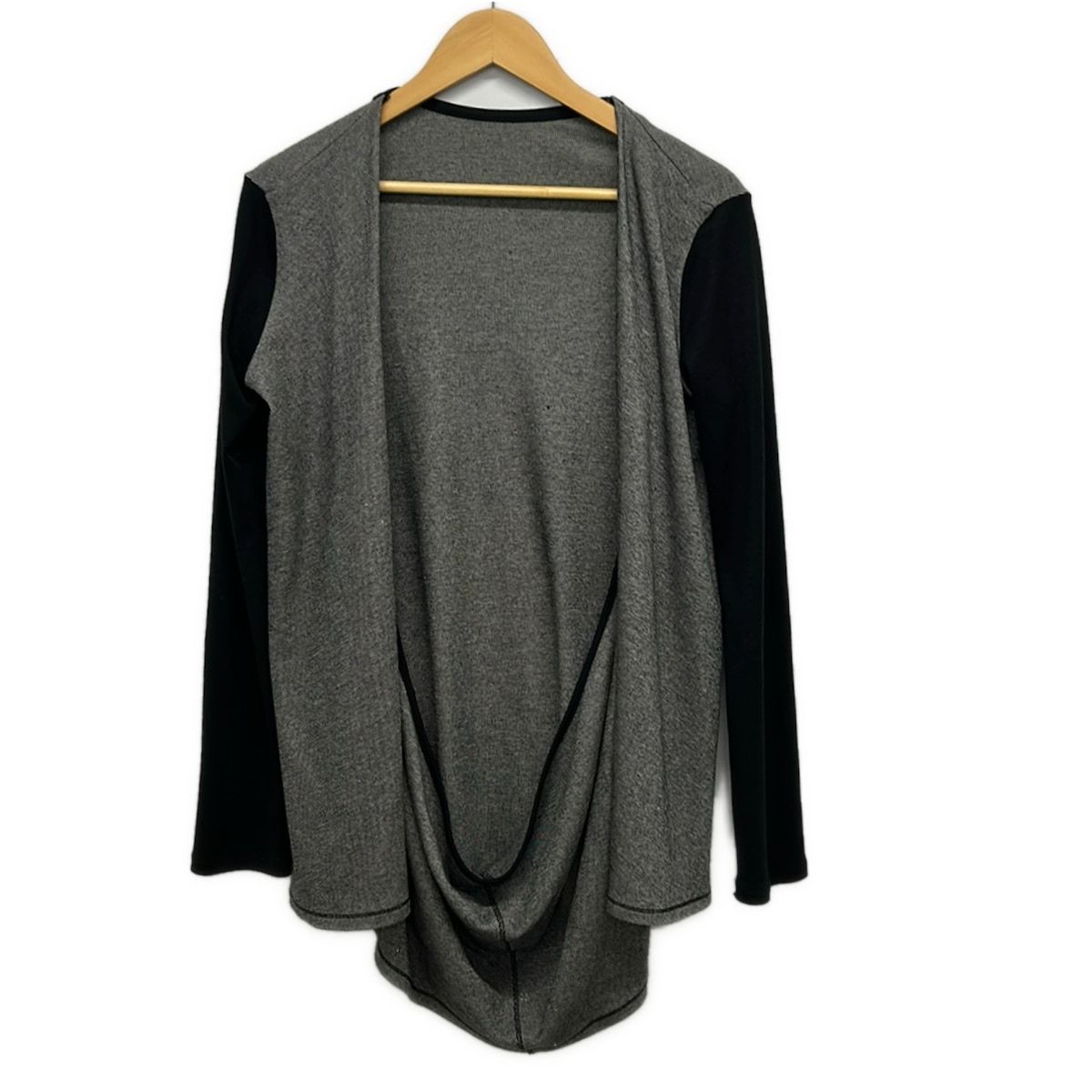 yohjiyamamoto(ヨウジヤマモト) 長袖カットソー サイズ2 M レディース美品 - ダークグレー×黒