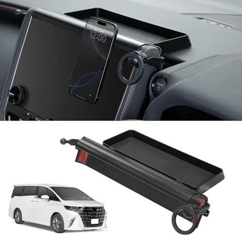 セイワ(SEIWA) 車種専用品 トヨタ アルファード ヴェルファイア (40系)専用 ダッシュボードトレイ& マグネット スマホホルダー IMP333 メタルリング付属 収納 粘着テープ 取り付け カンタン ラバー素材で傷やカタカタ音にも安心 専用設計でts