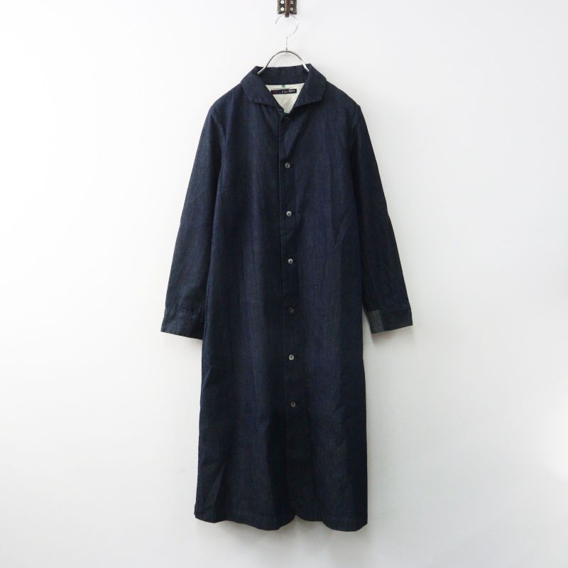 美品 パラスパレス PAL'LAS PALACE ダンガリーデニムワンピースコート 2 インディゴ ネイビー┃羽織 ハオリ【2400014986471】