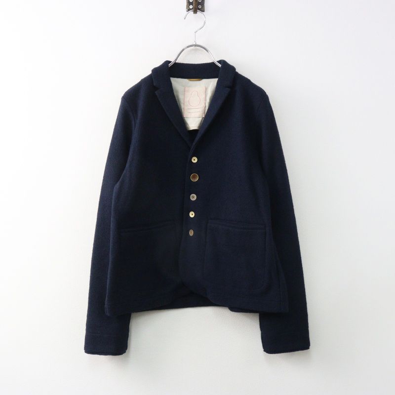 美品 2024AW パラスパレス PAL'LAS PALACE 縮絨ウール ショールカラージャケット 2 インディゴ ネイビー┃上着【2400014986495】