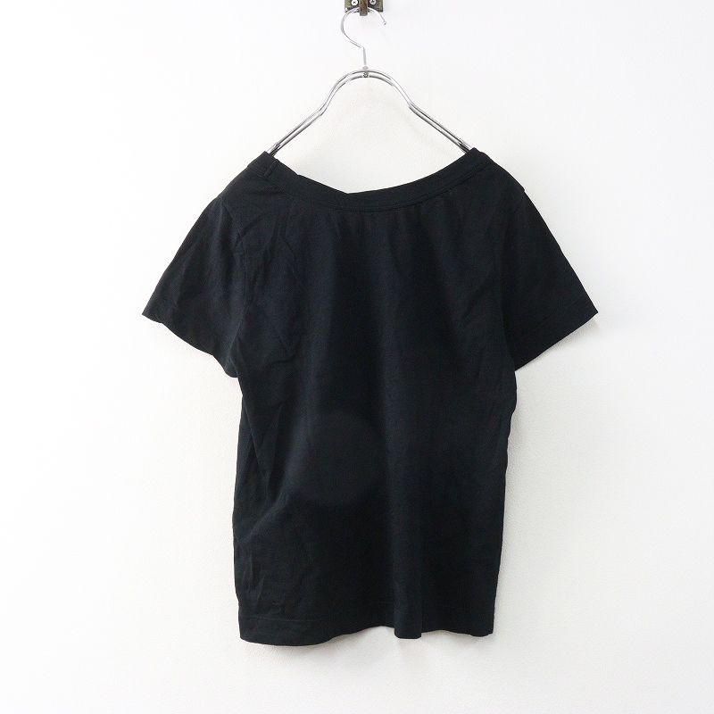 45R 45アール ジンバブエコットン 日本製 Vネック カットソー 45R 45rpm フォーティファイブアール コットン天竺Tシャツ1＼ブラック