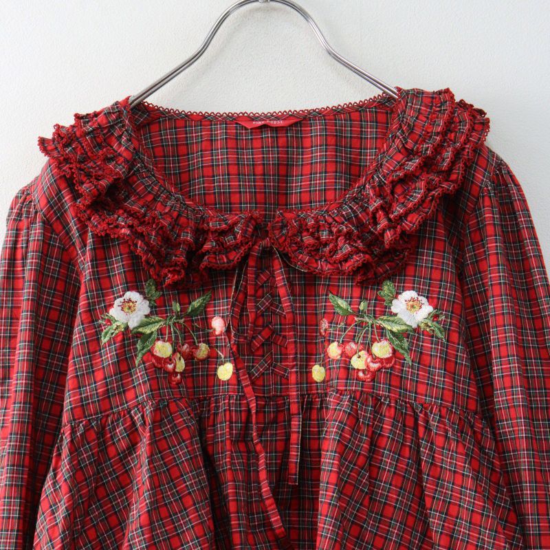 定価30800円 2024AW ピンクハウス PINK HOUSE 野ばらとチェリー刺繍