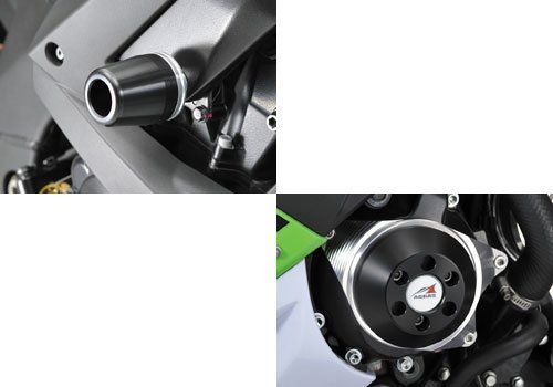 新品 アグラス(AGRAS) レーシングスライダー 3点セットC スターター ロゴ有(フレームタイプ) ジュラコン:ブラック ZX-10R(10) 342-483-004BX