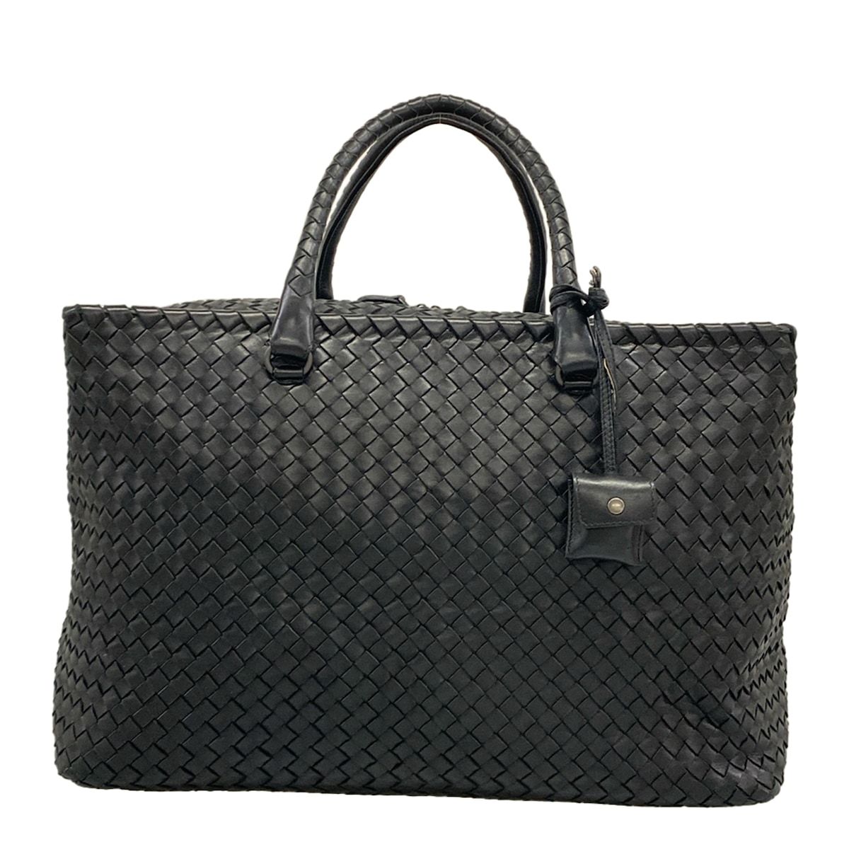 BOTTEGA VENETA(ボッテガヴェネタ) ハンドバッグ イントレチャート 黒 レザー