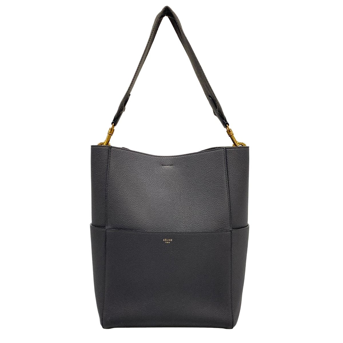 CELINE(セリーヌ) ショルダーバッグ サングルミディアム 176593AH4 ダークグレー ストラップ着脱可 80,410円