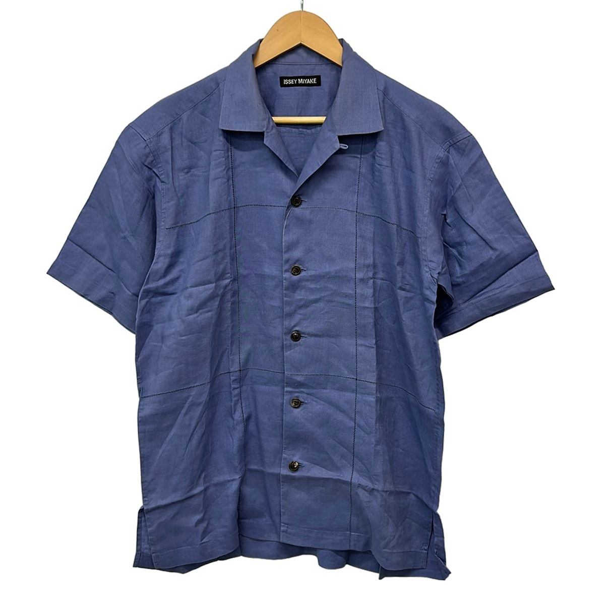 ISSEYMIYAKE(イッセイミヤケ) 半袖シャツ サイズ3 L メンズ - ブルー
