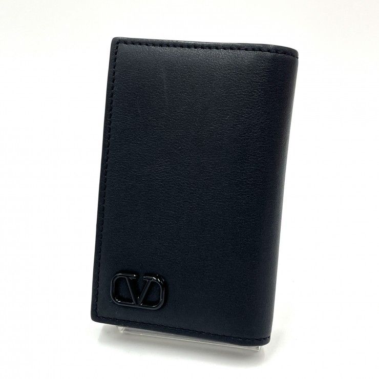 VALENTINO GARAVANI(ヴァレンティノ ガラヴァーニ)Vロゴ 6連キーケース レザー ブラック メンズ レディース イタリア製【中古】