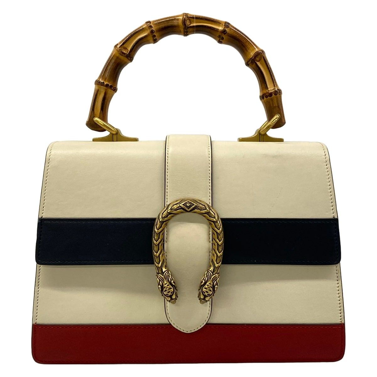 GUCCI(グッチ) ハンドバッグ デュオニソス 448075 白×ダークネイビー×レッド レザー