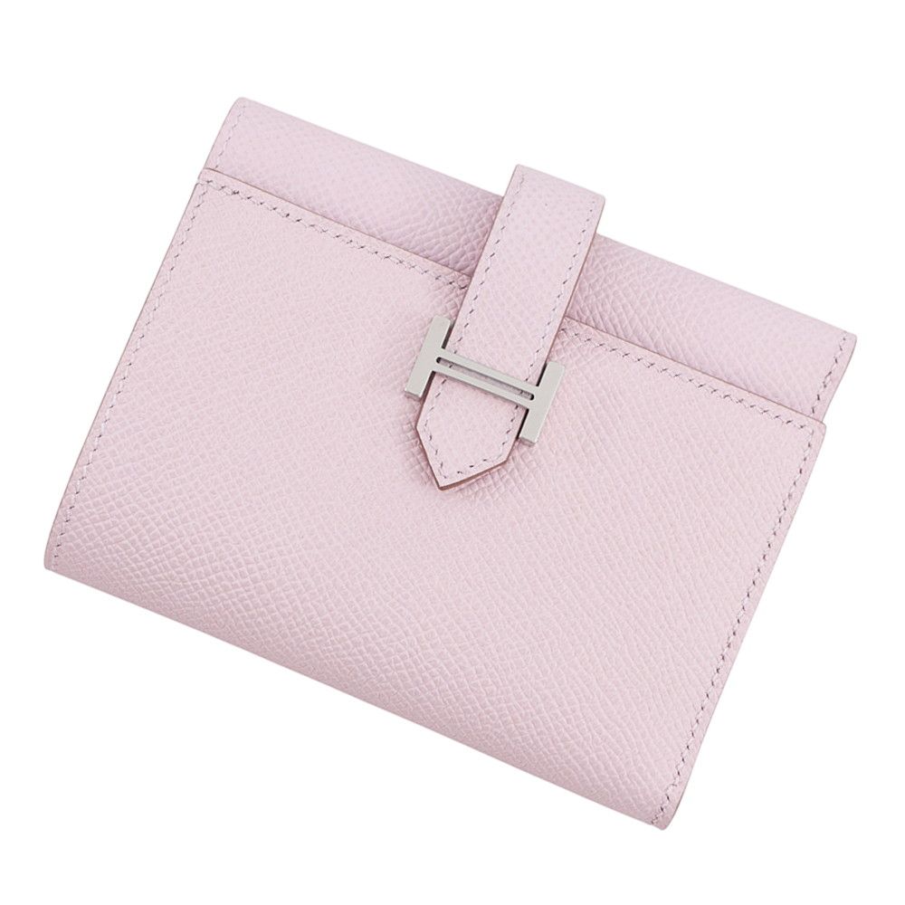 エルメス 三つ折り財布 ベアンコンビネ モーヴペール/シルバー金具 エプソン W刻印 財布