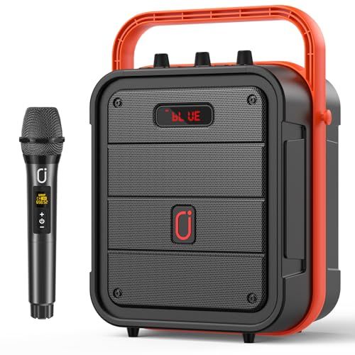 JYX スピーカーセット 拡声器 ワイヤレスマイク1本 Bluetooth 5.0対応 高低音強化機能搭載 充電式 ポータブル ホームパーティー、カラオケ、街頭スピーチ、会議 、学校行事、セミナー、室外、防災、路上ライブ、イベントなどに適用/ 99356905