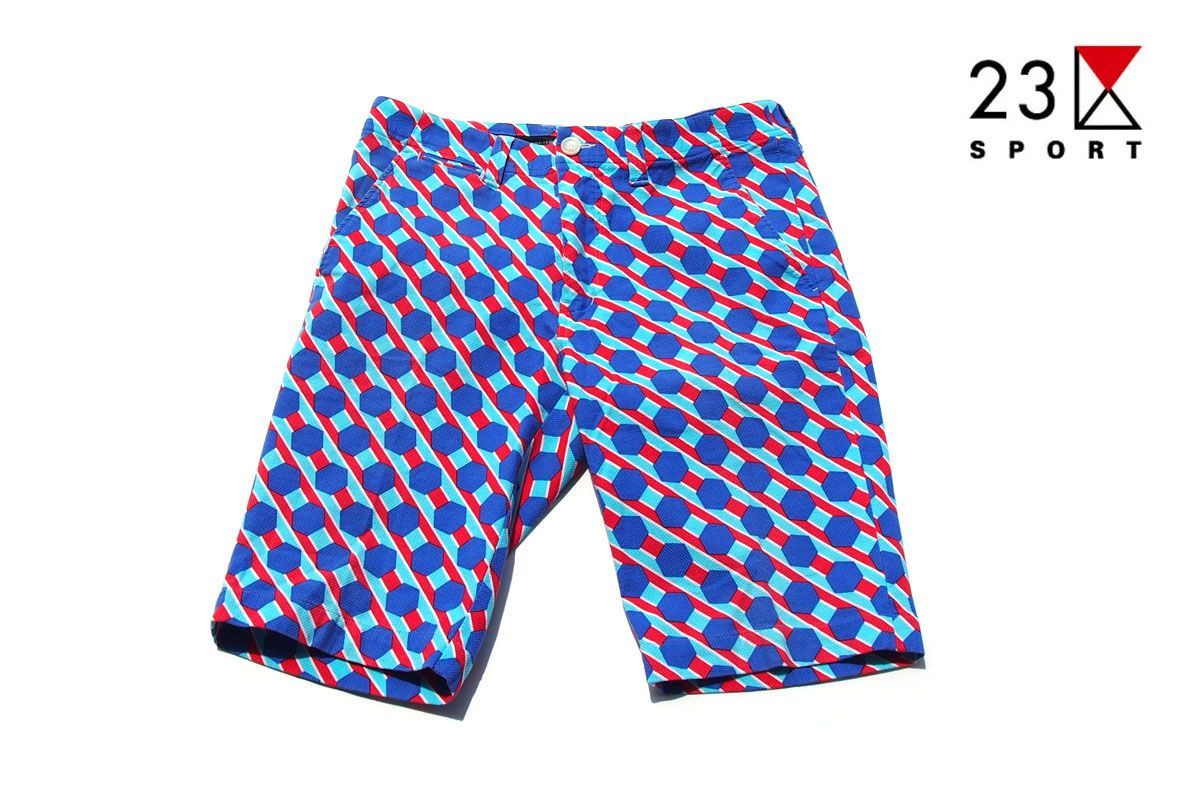 23区スポーツ 幾何学模様ハーフパンツ 0 中古 - ハーフパンツ ブルー 