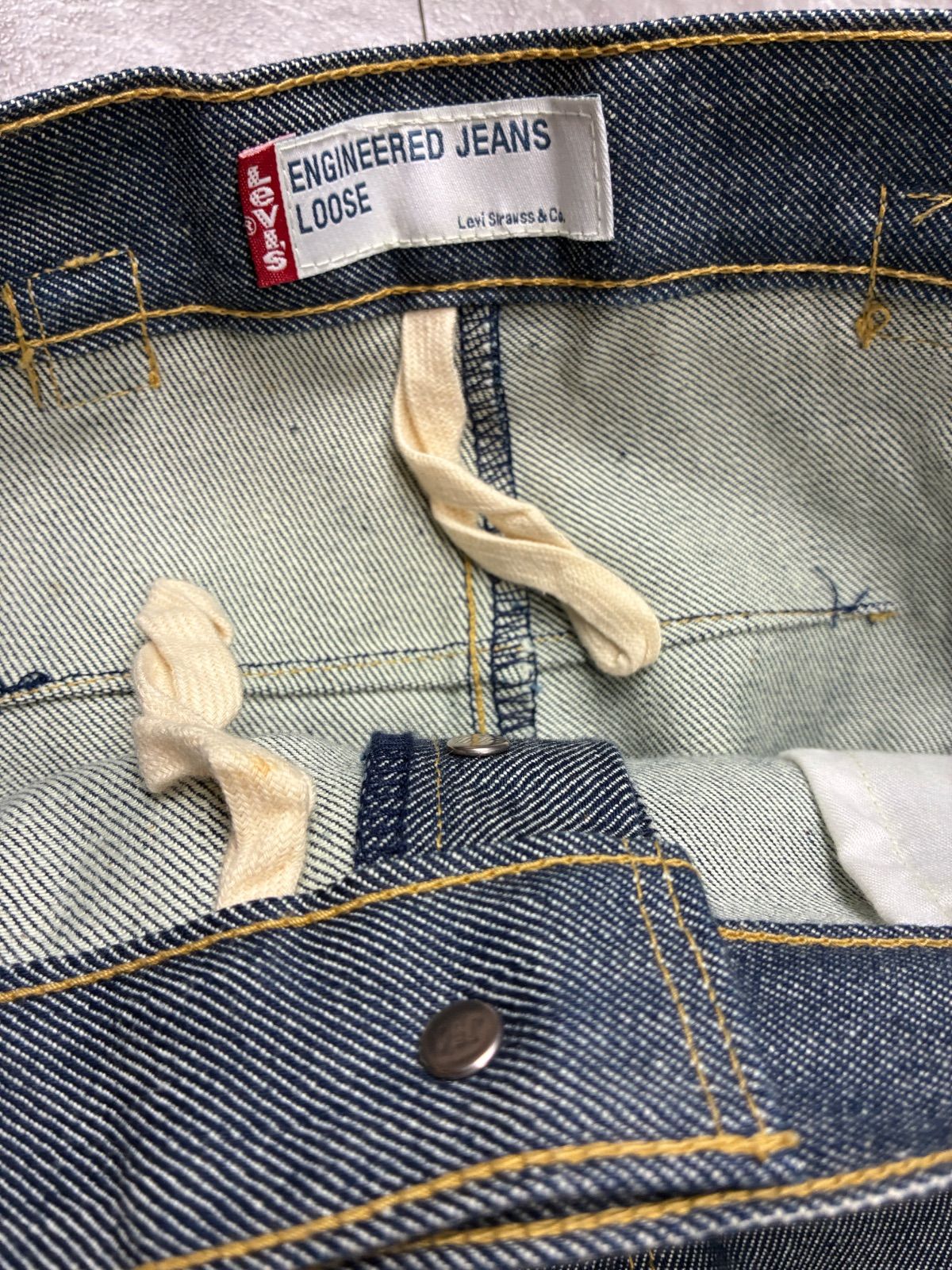 00s Levi's ENGINEERED JEANS LOOSE W32 リジット シンチバック ワン