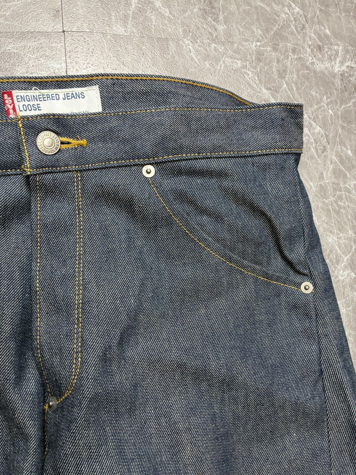 00s Levi's ENGINEERED JEANS LOOSE W32 リジット シンチバック ワン