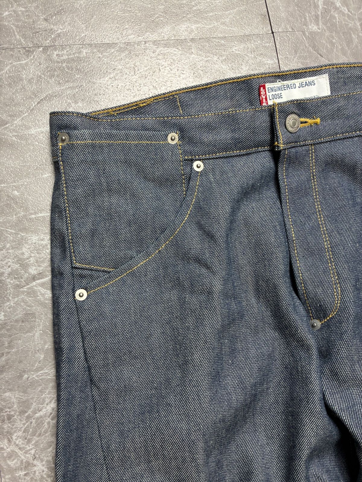 00s Levi's ENGINEERED JEANS LOOSE W32 リジット シンチバック ワン