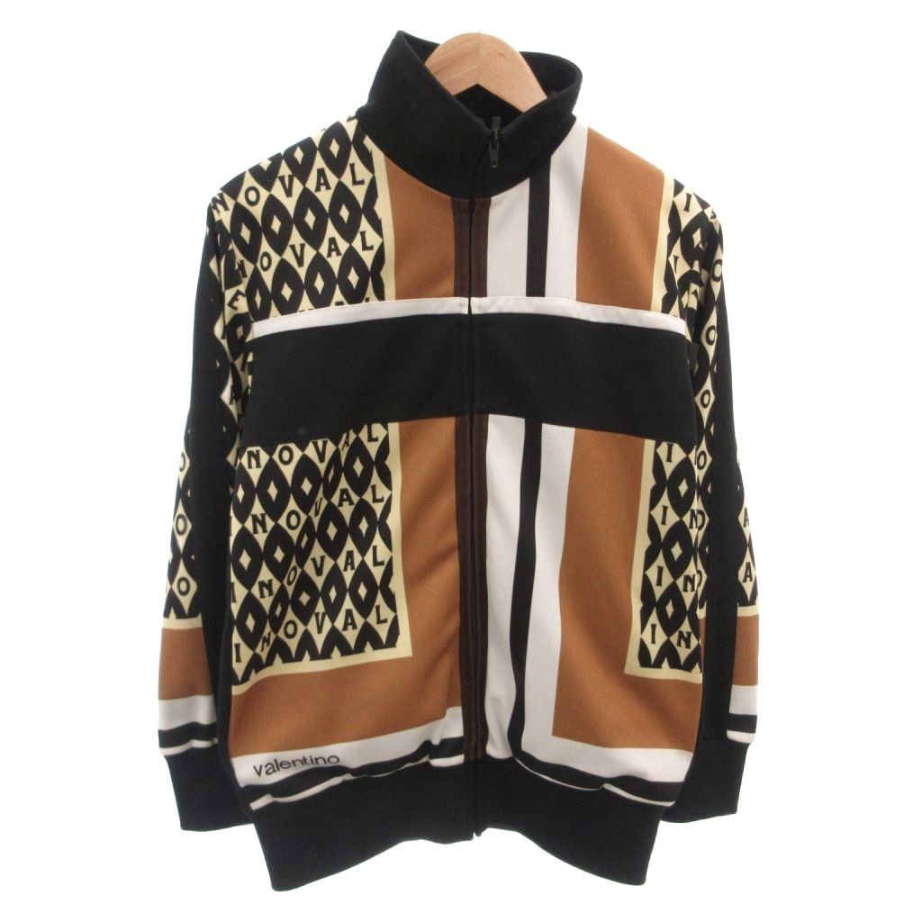 ヴァレンティノ ヴァレンチノ VALENTINO トラックジャケット ブルゾン 総柄 ジップアップ ロゴプリント XS 茶 ブラウン /FF ■GY57