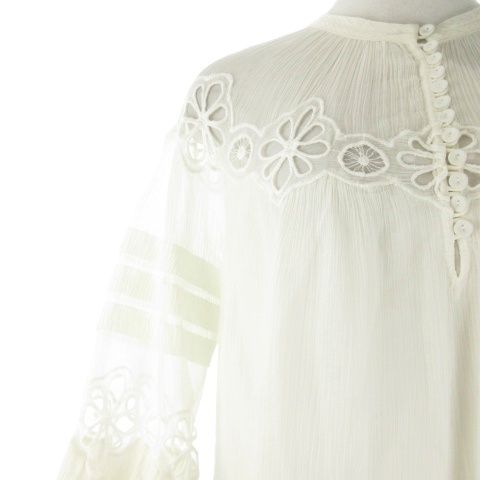 レベッカテイラー rebecca taylor シアーシャツ ブラウス 2 白 