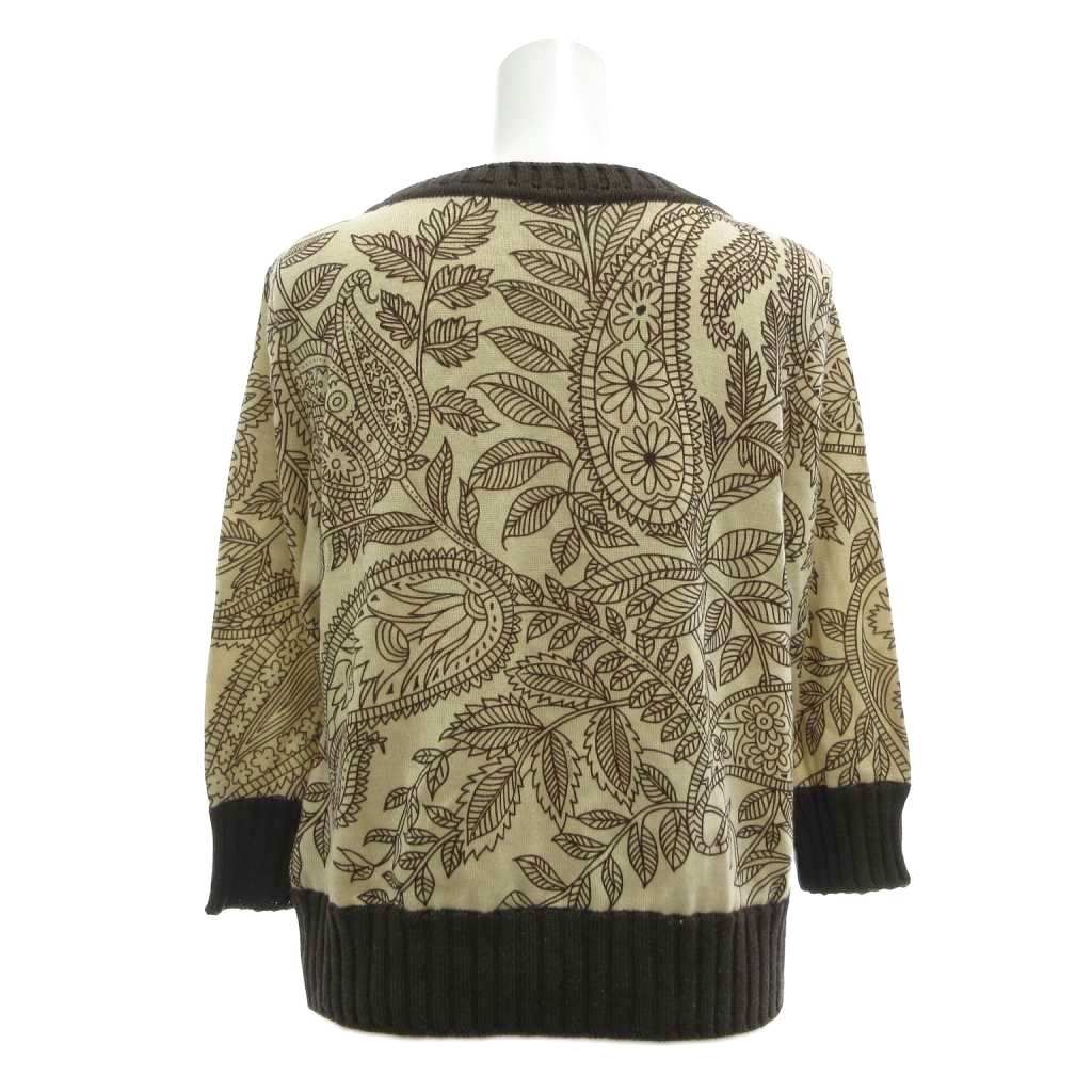 レオナール LEONARD FASHION ニット セーター 絹 シルク混 M 茶色