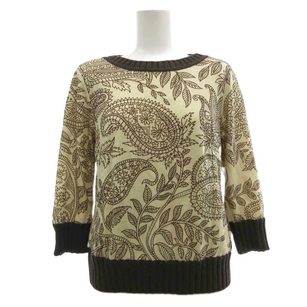レオナール LEONARD FASHION ニット セーター 絹 シルク混 M 茶色