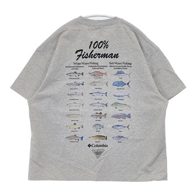 BEAMS/Columbia PFG Logriver BMS 魚 サイズXS 半袖Ｔシャツ カットソー グレー レディース ビームス/コロンビア【中古】6-0514S∞