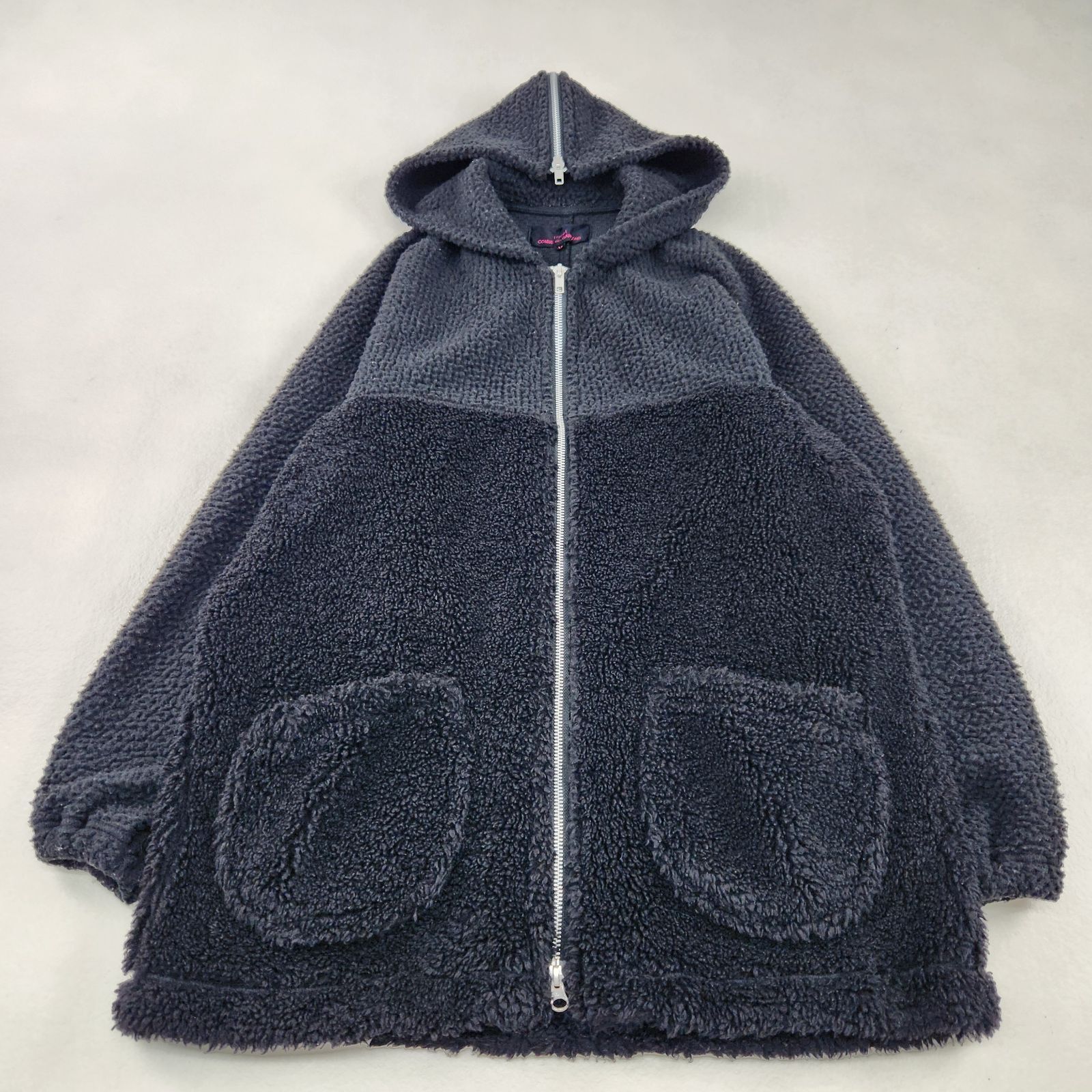 tricot COMME des GARCONS ジャケット AD2021 フーディ ボア ジップコート ブラック M