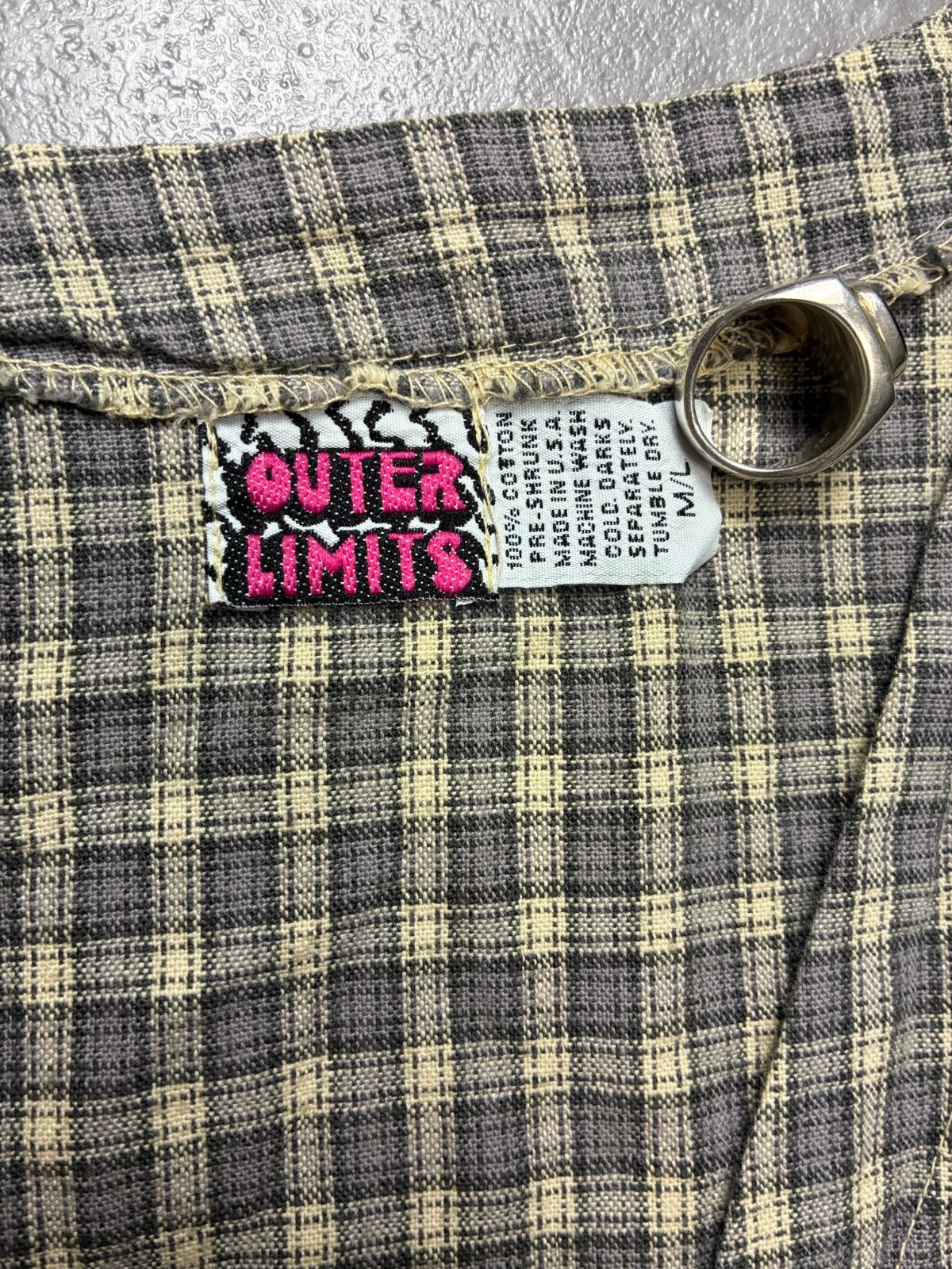 OUTERLIMITS チェックベスト M/L USA製 90s ヴィンテージ 古着 