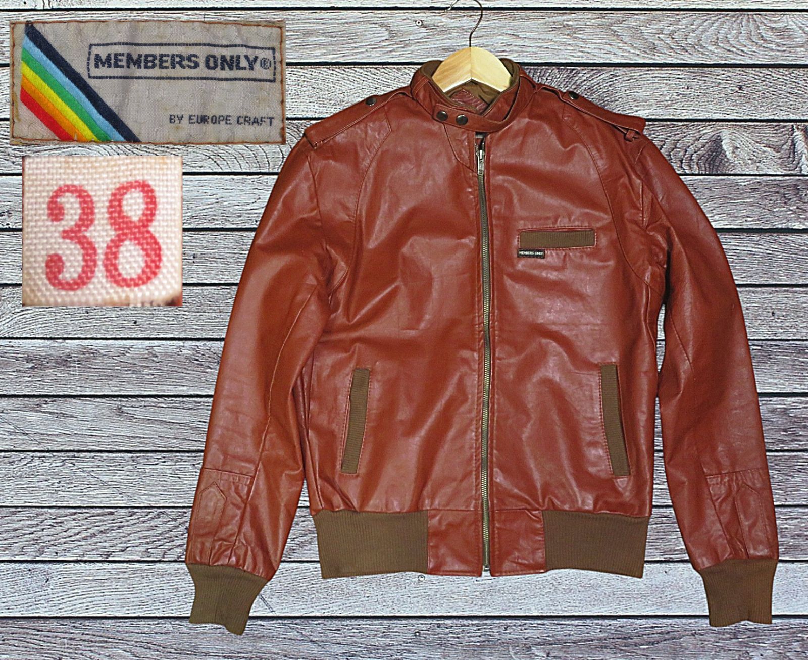 ⚠️⚠️ 希少品 38インチ MENBERS ONLY メンバーズオンリー 1980s~頃 ビンテージ レザーブルゾン ライダース レザージャケット