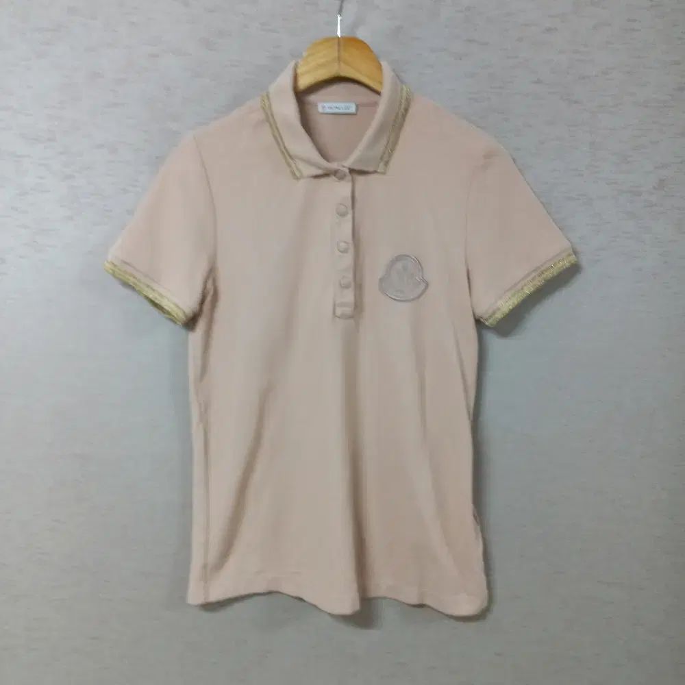 B5-28/金糸バイカラー半袖カラーTシャツ レディース