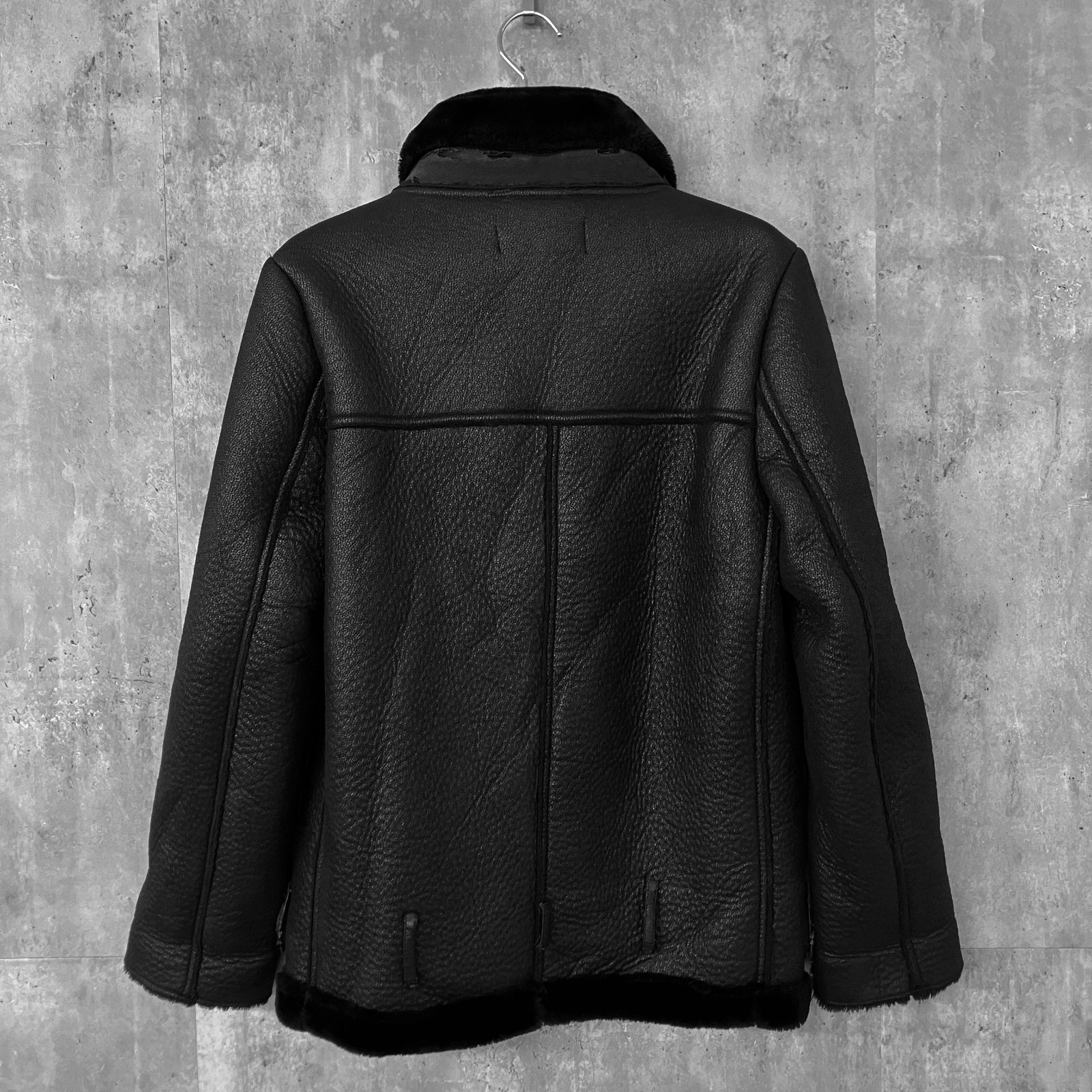 ZARA WOMAN ザラ フェイクムートン ライダースジャケット 黒 ブラック