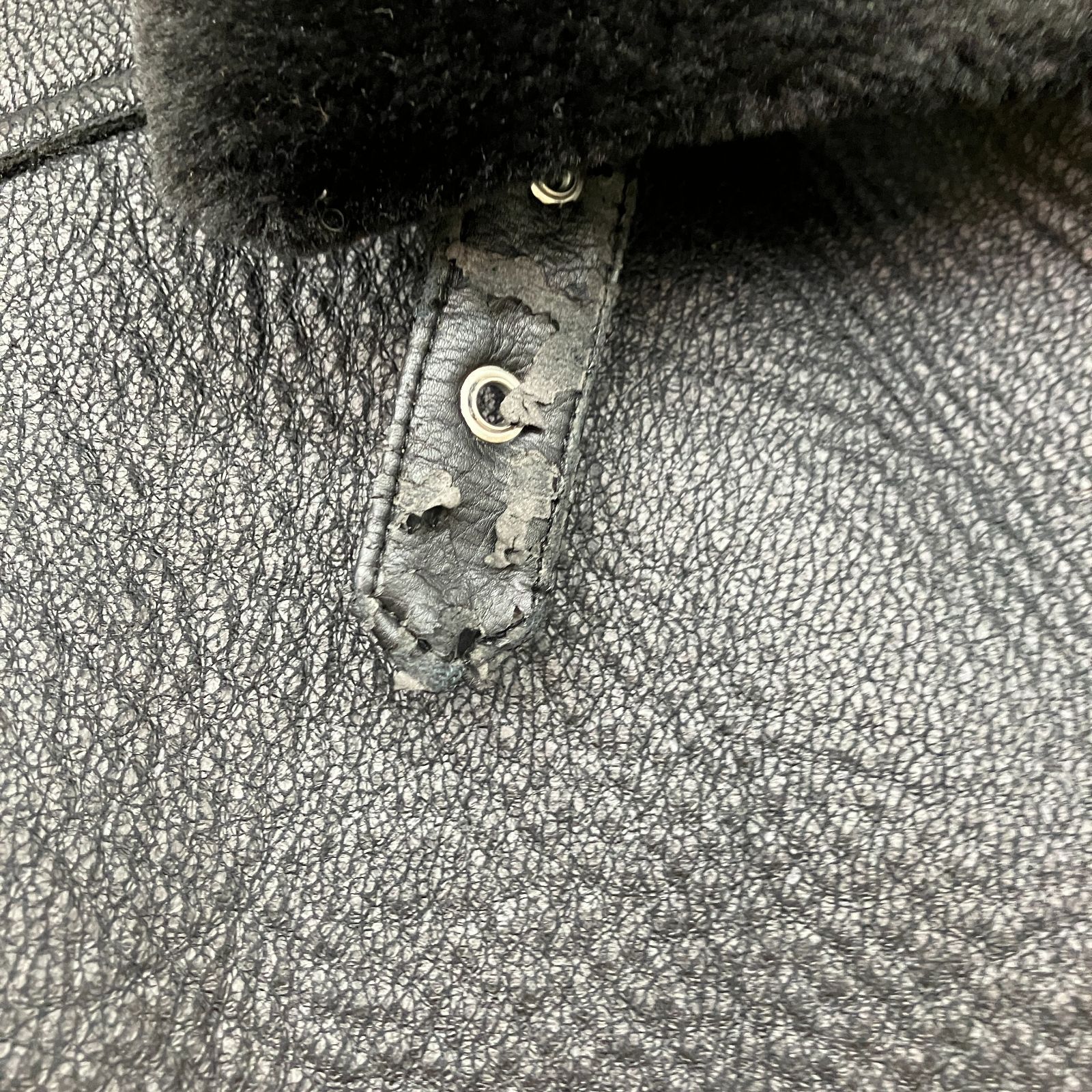 ZARA WOMAN ザラ フェイクムートン ライダースジャケット 黒 ブラック