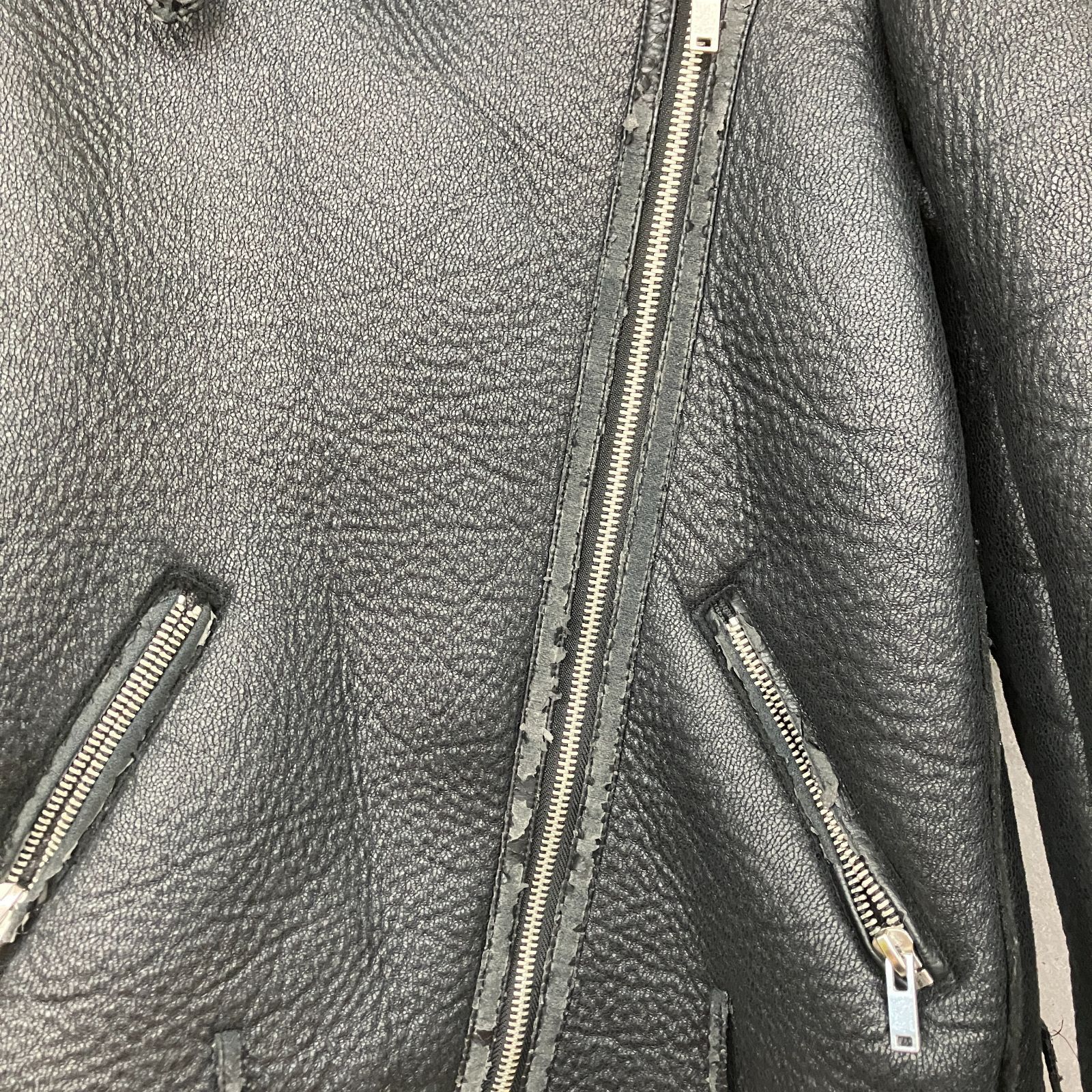 ZARA WOMAN ザラ フェイクムートン ライダースジャケット 黒 ブラック