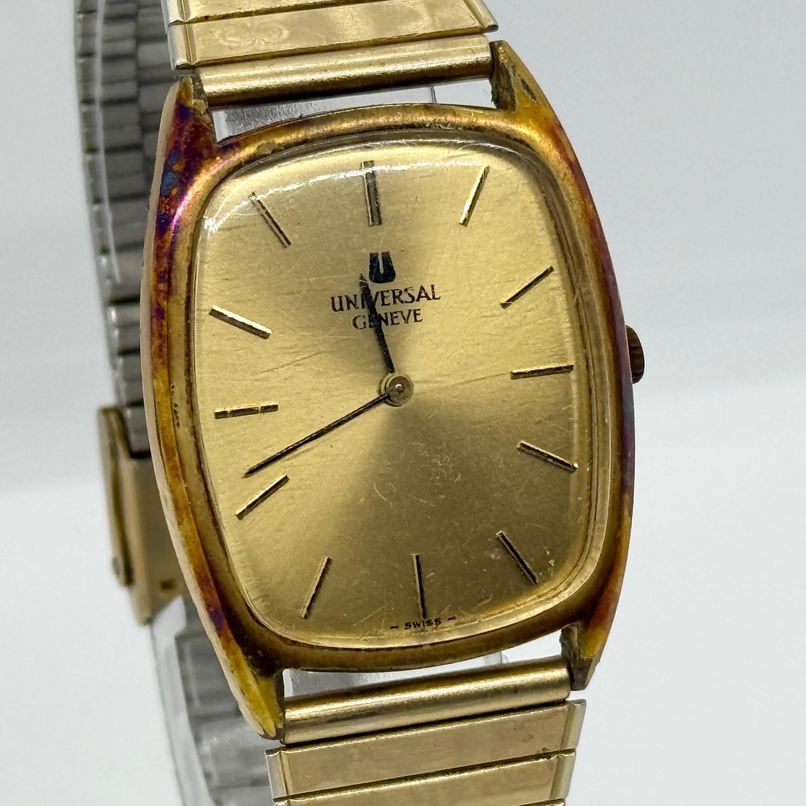 M*k様 UNIVERSAL GENEVE スクエア レディース 手巻き 腕時計 レディース UNIVERSAL GENEVE ゴールド スクエア 腕時計 手巻き