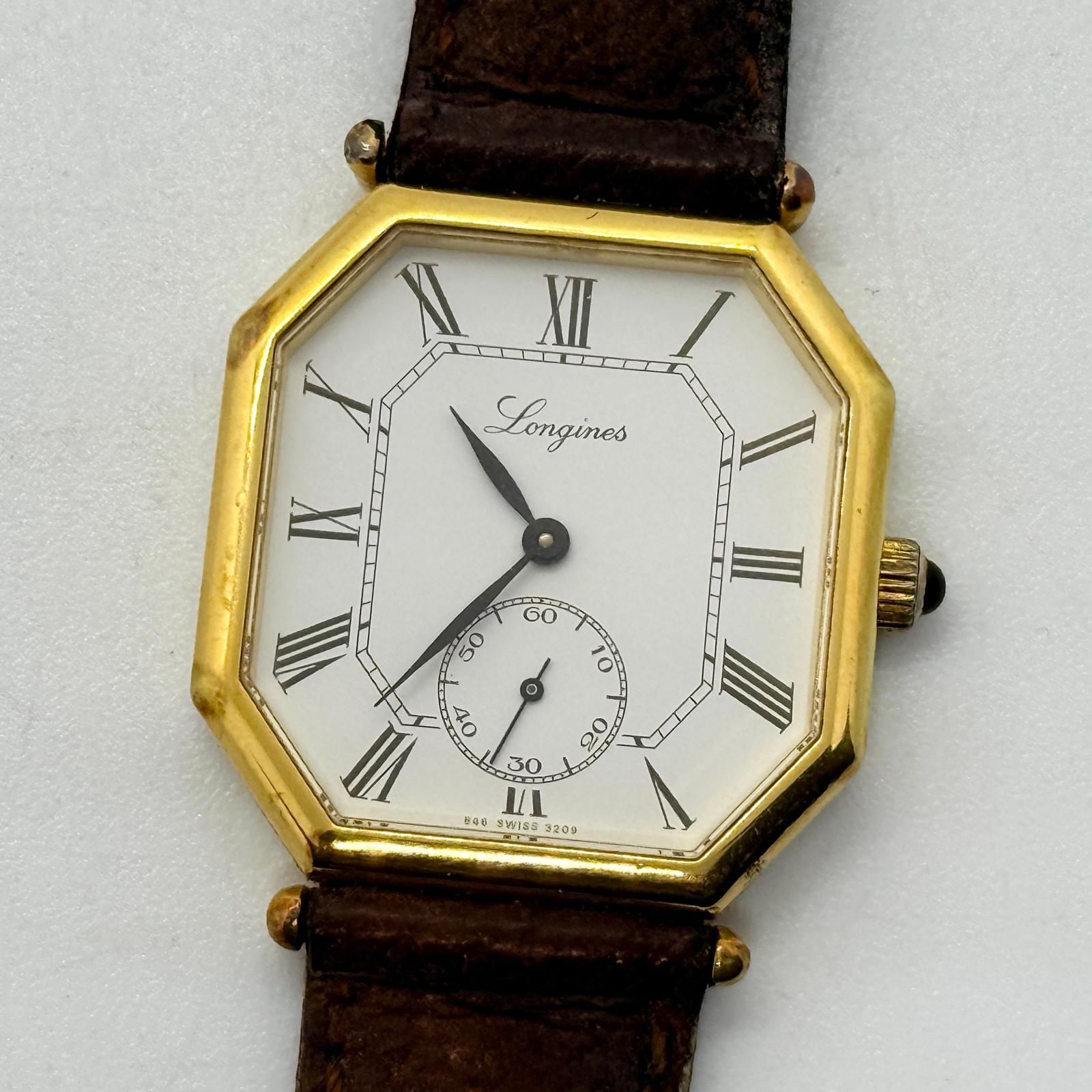 LONGINES ロンジン オクタゴン ホワイト 手巻き レディース 846 3209 腕時計 稼働品