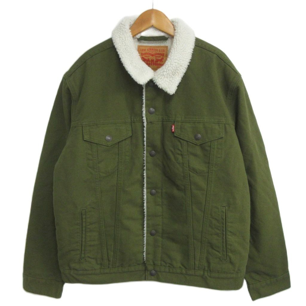 RARE！★Levi's TRIM CUT/リーバイス★B-15型フライトジャケット/裏地ボアブルゾン/アウター【men's-S-M/カーキ】Jackets/Jumpers/Vintage?◆cBH345 RARE！☆Levi's TRIM CUT/リーバイス☆B-15型フライトジャケット/裏地