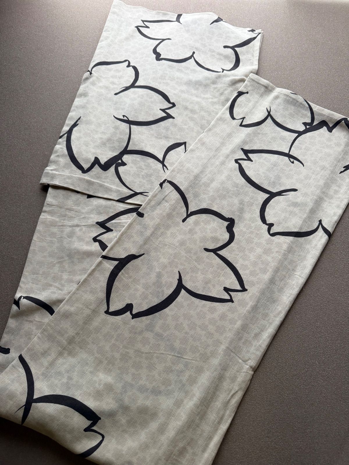 レディース 浴衣 アイボリーに桜 綿 夏物