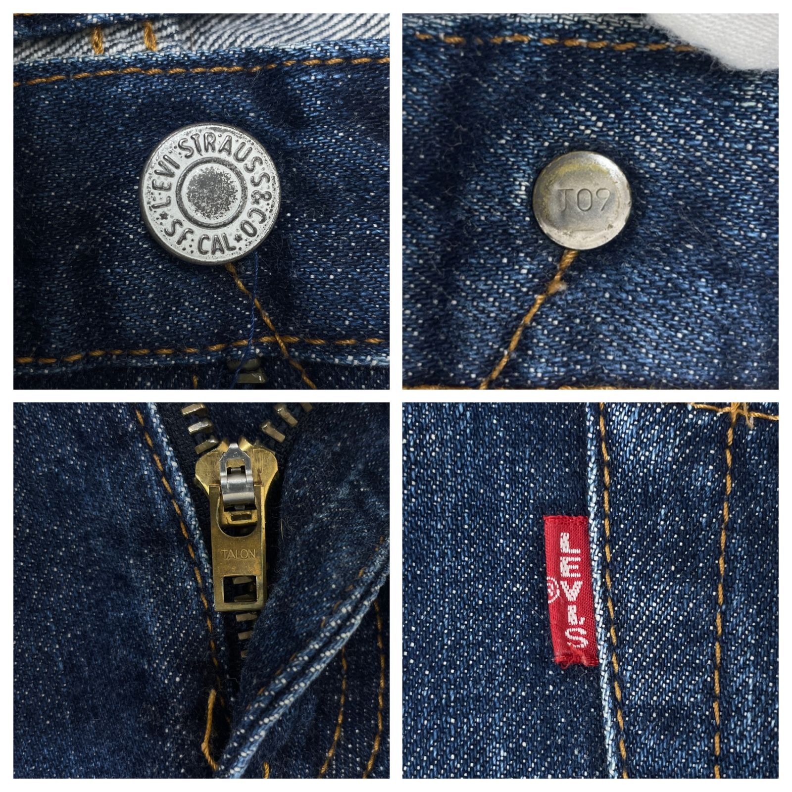 Levi's (リーバイス) 502 ストレートデニムパンツ 復刻 TALONジップ 赤